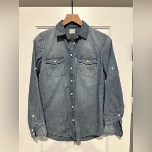 J. Crew Light Blue Denim Button-Down Shirt